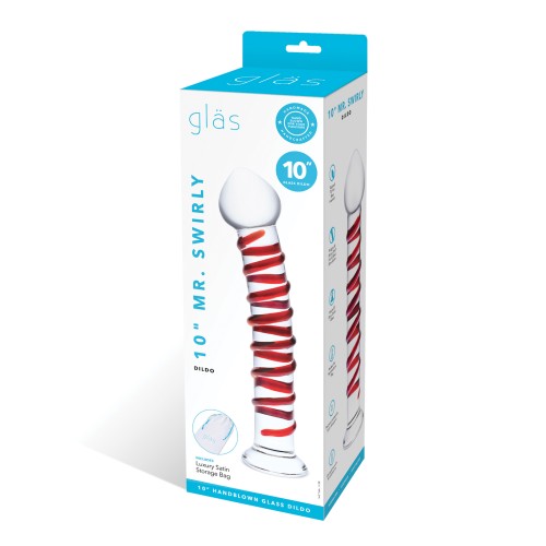 Glas 10 Inch Mr. Swirly Dildo - Red