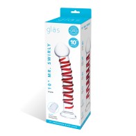 Glas 10 Inch Mr. Swirly Dildo - Red