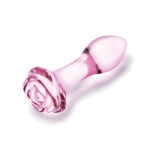 Glas 3 Piece Rosebud Butt Plug Set Pink