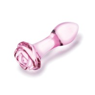 Glas 3 Piece Rosebud Butt Plug Set Pink