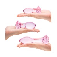 Glas 3 Piece Rosebud Butt Plug Set Pink