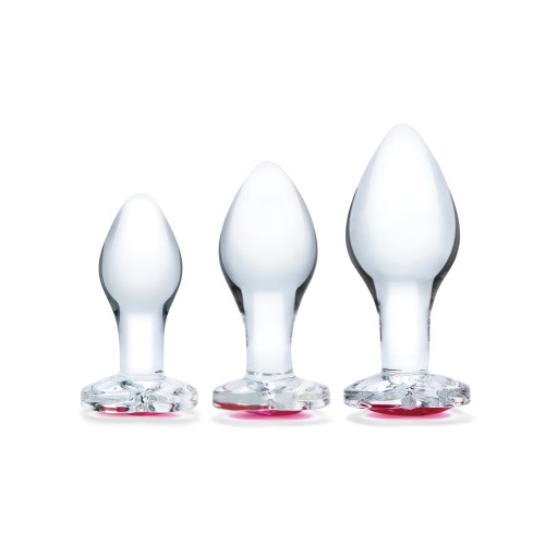 Glas 3 pc Heart Jewel Anal Training Kit