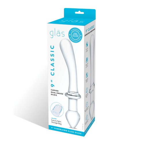 Dildo Doble Curvado Clásico de Glas de 9"