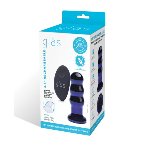 Glas 3.5 Rechargeable Vibrating Butt Plug - Blue