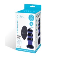 Glas 3.5 Rechargeable Vibrating Butt Plug - Blue