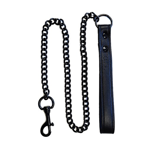 Rouge Leather Lead with Black Chain