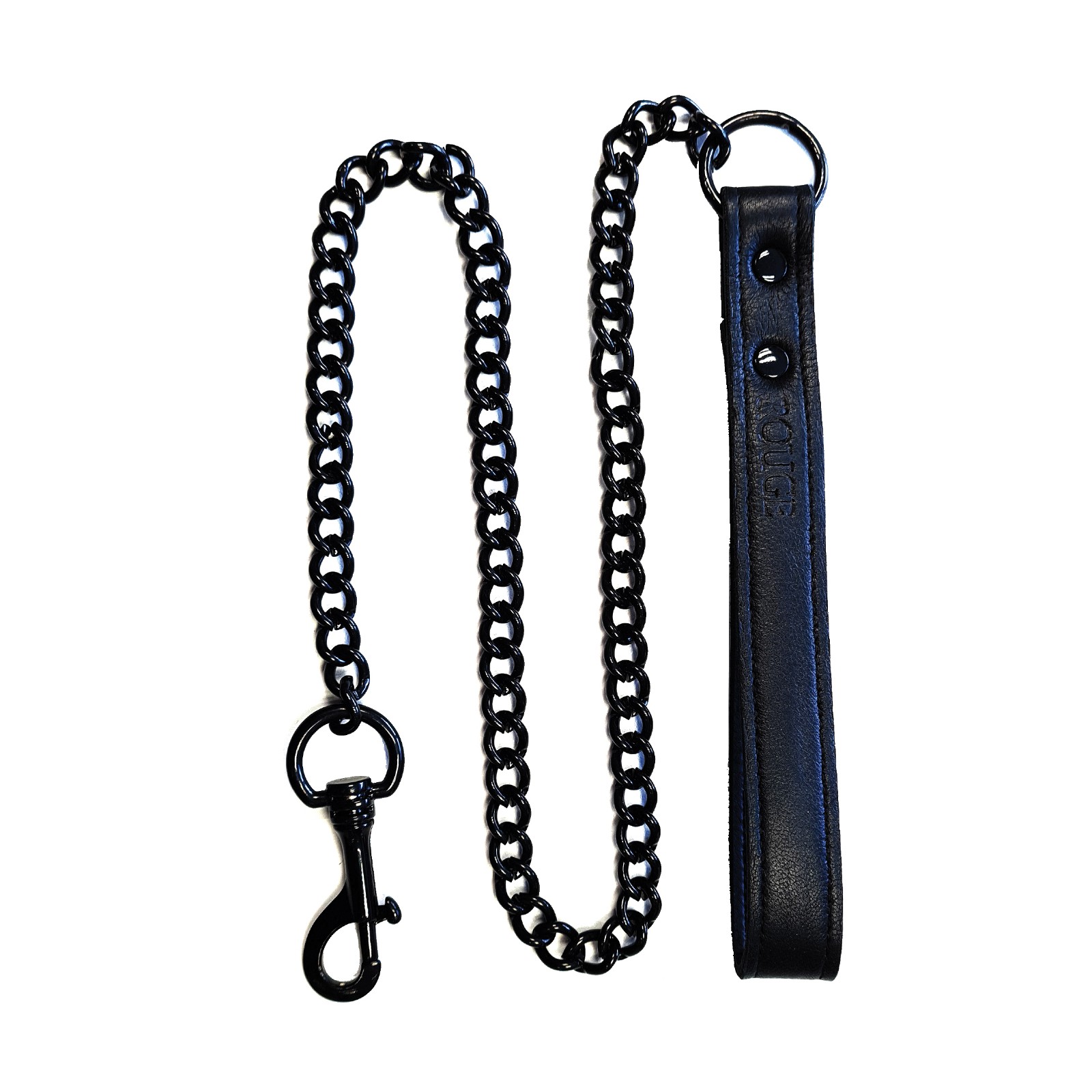 Rouge Leather Lead with Black Chain