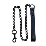 Rouge Leather Lead with Black Chain