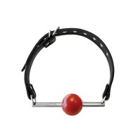 Leather Ball Gag with Stainless Steel Rod