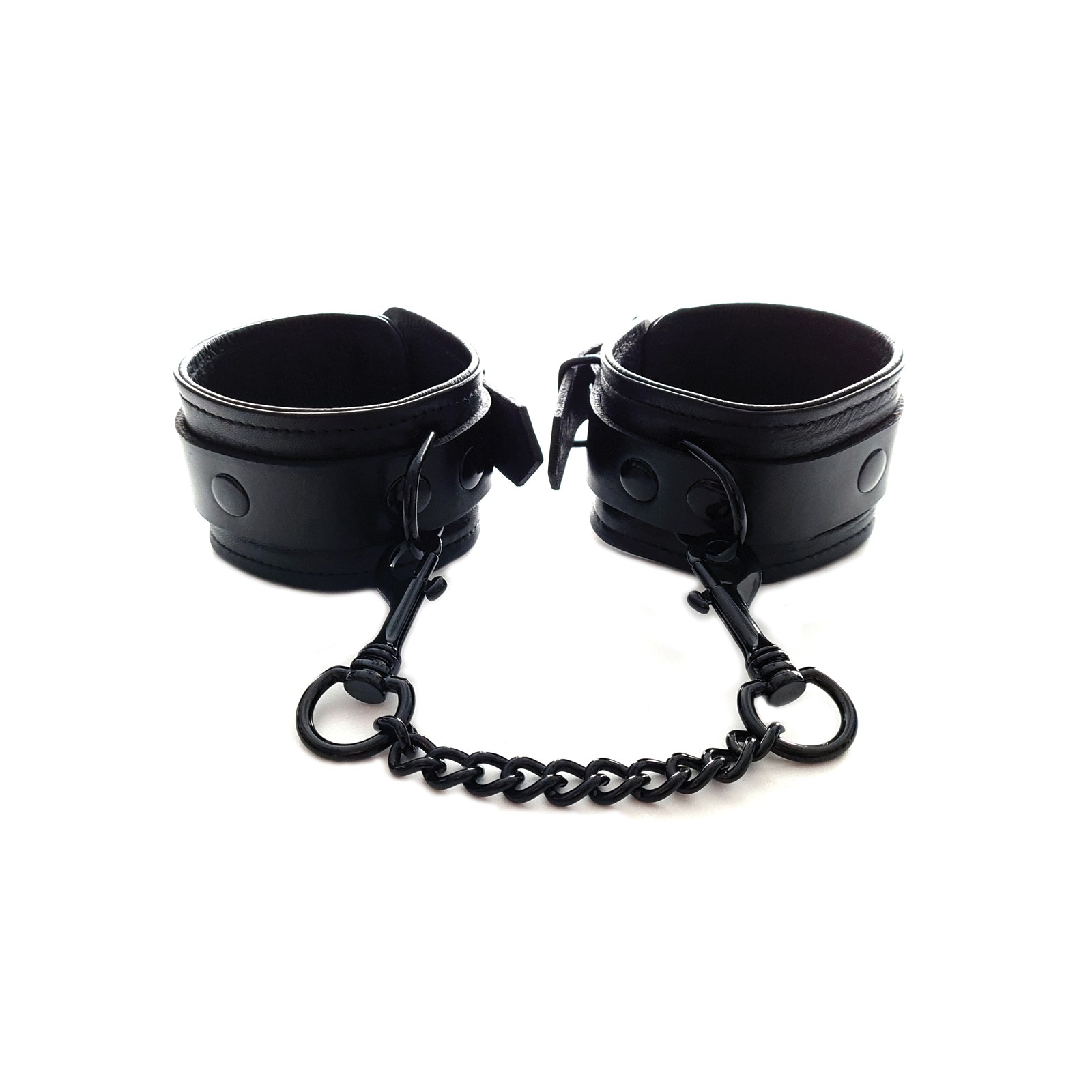 Rouge Leather Ankle Cuffs Black