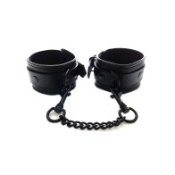 Rouge Leather Ankle Cuffs Black