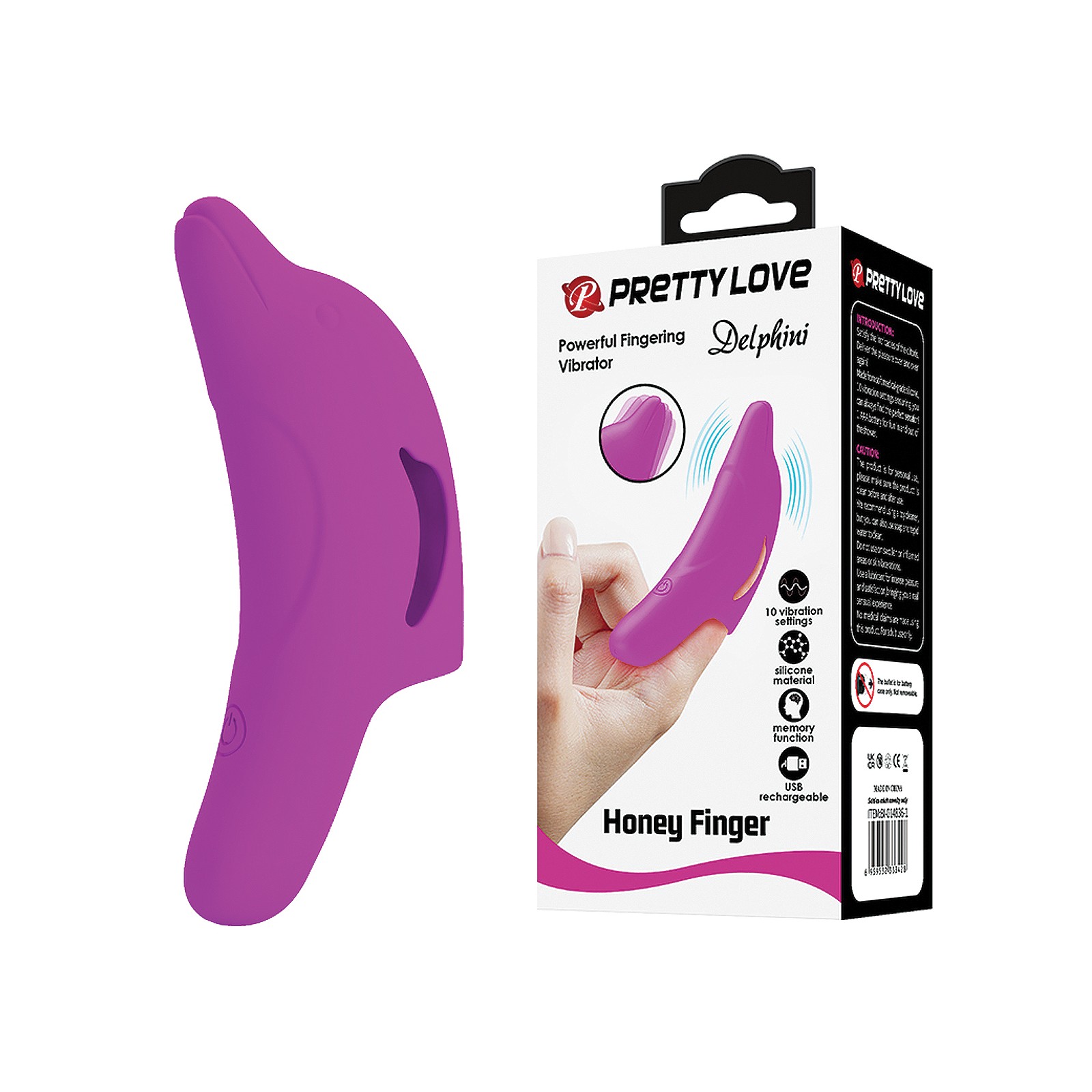 Pretty Love Delphini Dolphin Finger Vibe Fuchsia