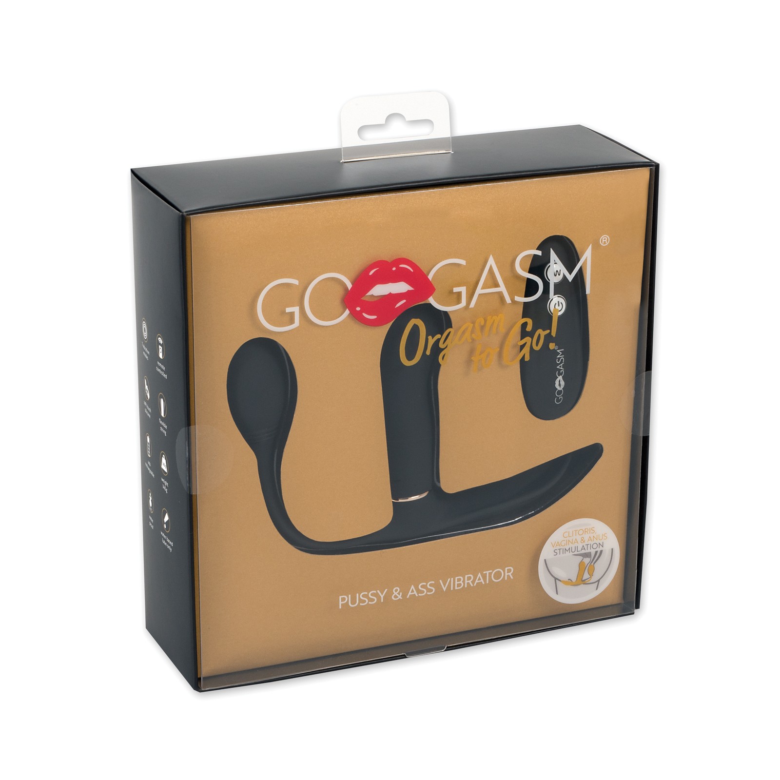 Vibrador GoGasm Pussy & Ass - Negro