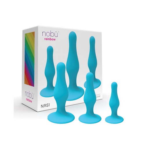 Nobu Rainbow Silicone Plug Set Blue - Embrace Anal Play