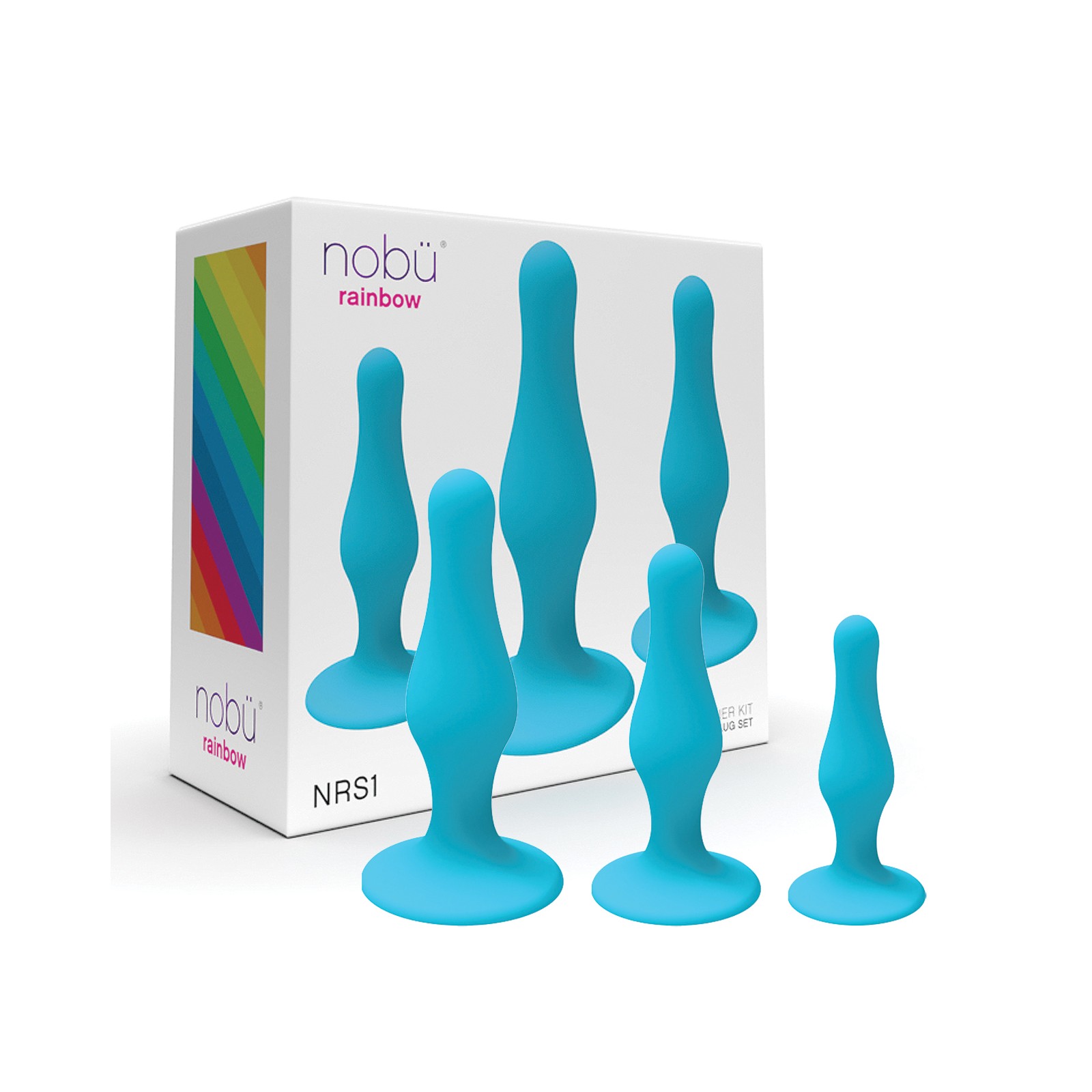 Nobu Rainbow Silicone Plug Set Blue - Embrace Anal Play