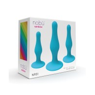 Nobu Rainbow Silicone Plug Set Blue - Embrace Anal Play