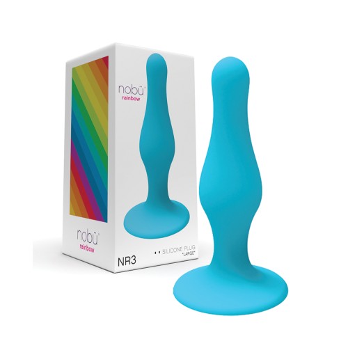 Nobu Rainbow Large Silicone Anal Plug - Blue