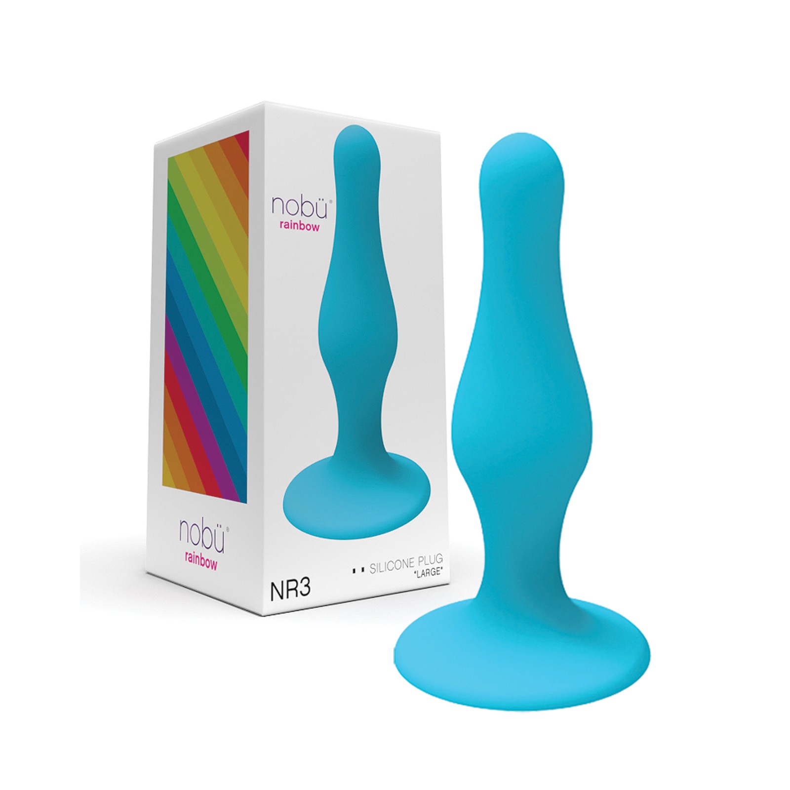 Nobu Rainbow Large Silicone Anal Plug - Blue