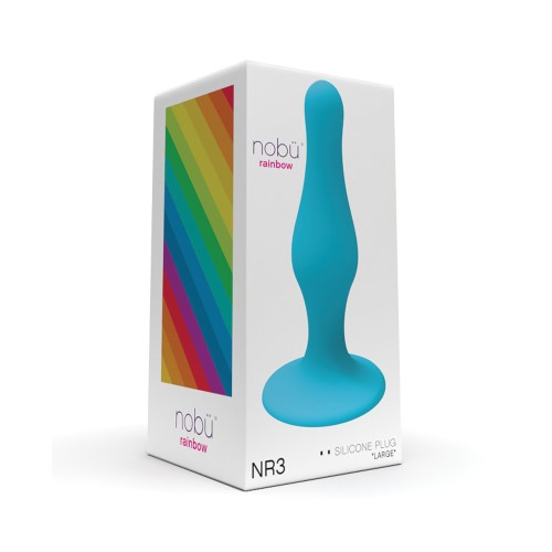 Nobu Rainbow Large Silicone Anal Plug - Blue