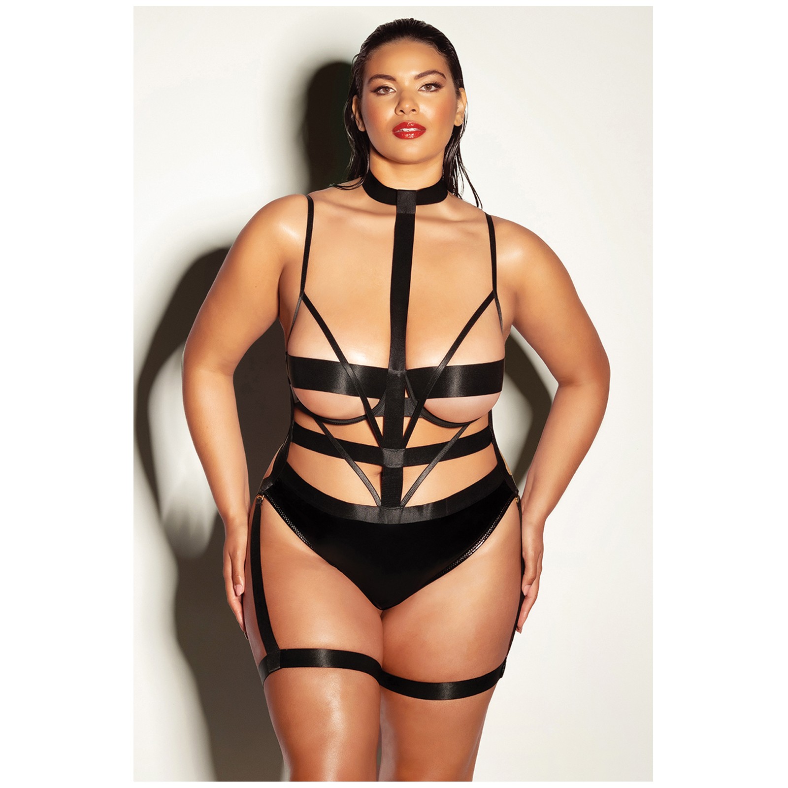 Teddy Peek A Boo Fetish Lethal con Choker Negro 2X