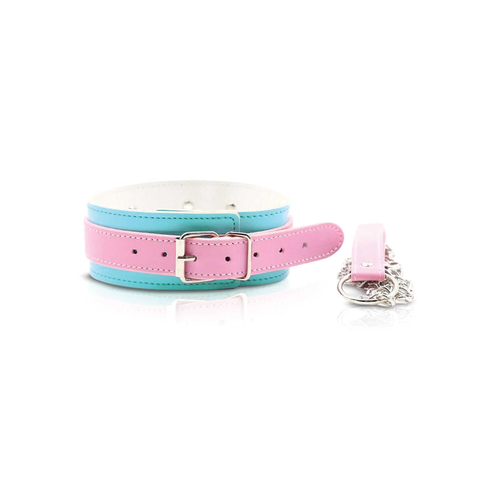 Nobu Fetish Choker and Leash Set Pink Blue