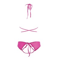 Allure Marley Mesh Peek A Boo Set Hot Pink