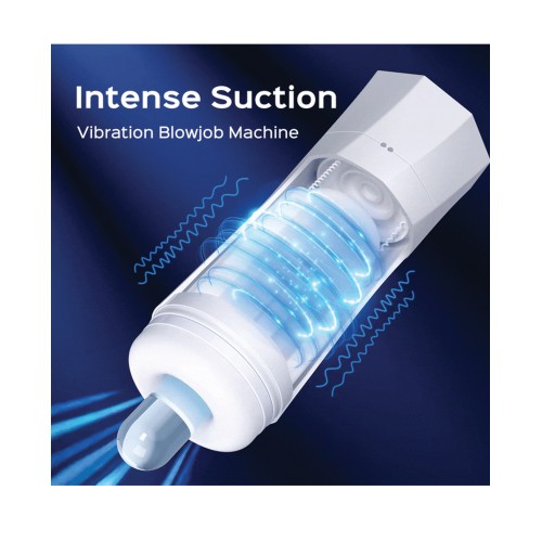 Sky Intense Suction & Vibration Blowjob Machine White