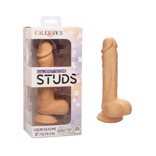 Dildo de Silicona de Densidad Dual Studs Marfil 5"