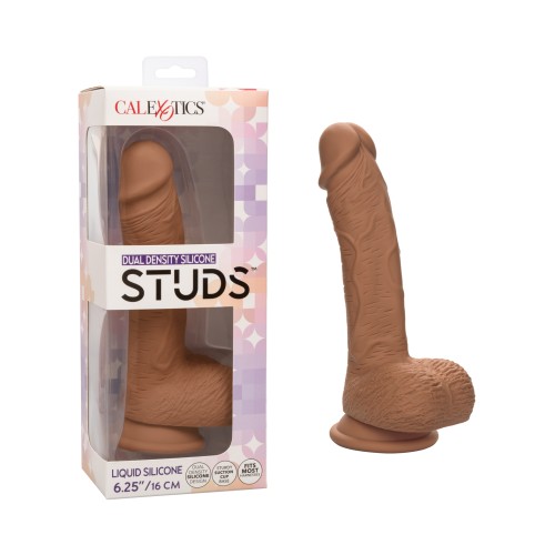 Studs Dual Density Silicone 6.25" Dildo - Brown