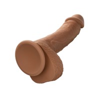 Dildo de Silicona Densidad Doble Studs 6.25" - Marrón