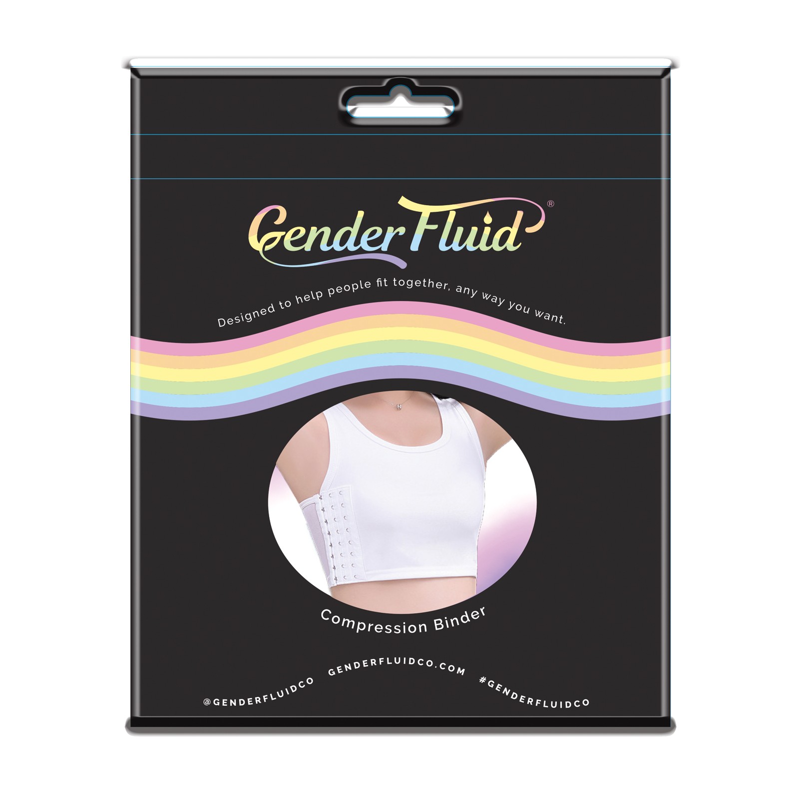 Gender Fluid Chest Compression Binder - M White