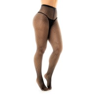 Pantys de Malla con Costura Trasera Negra