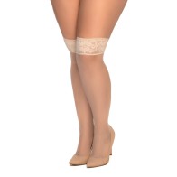 Nude Mesh Thigh High Stockings