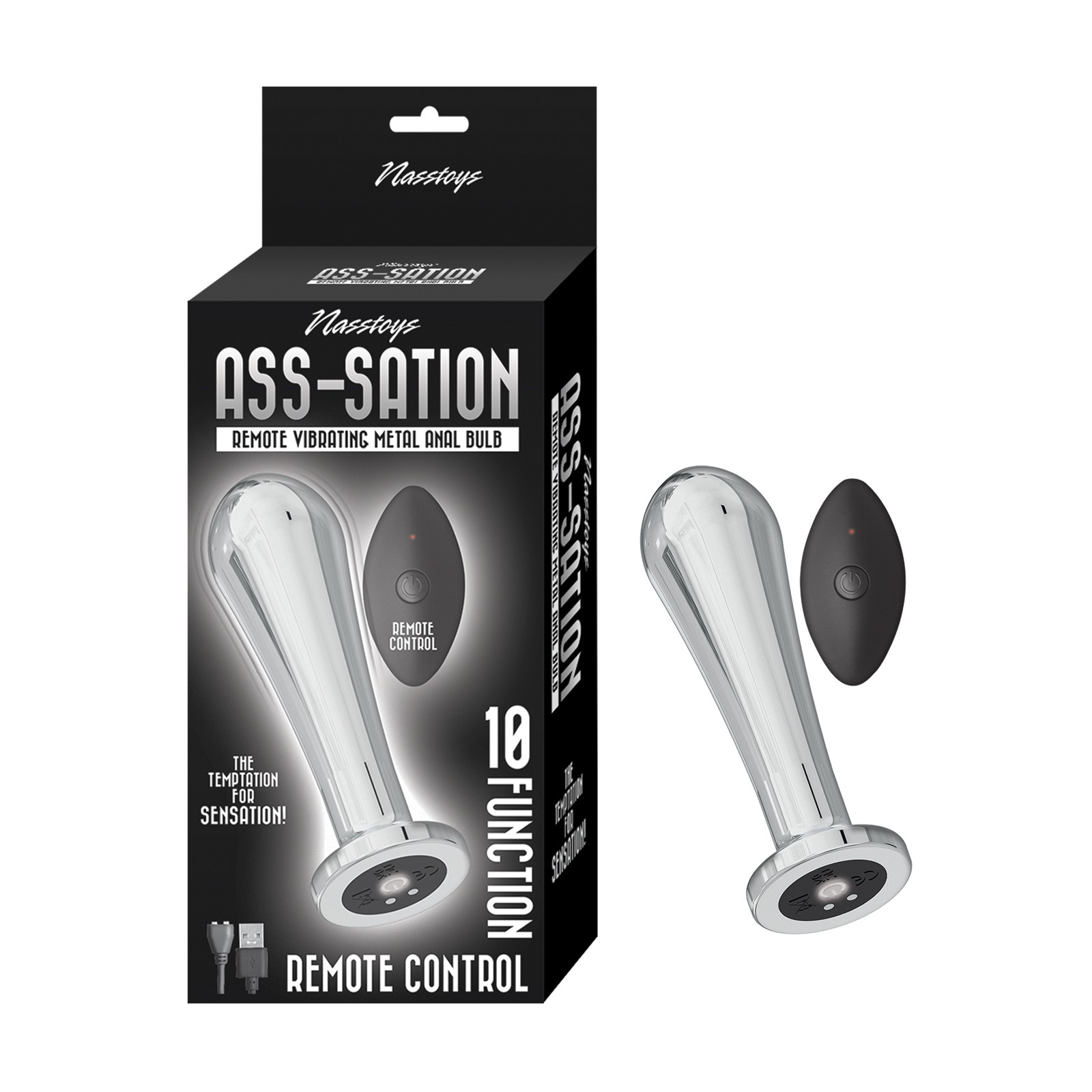 Ass-sation Remote Vibrating Metal Anal Bulb Silver