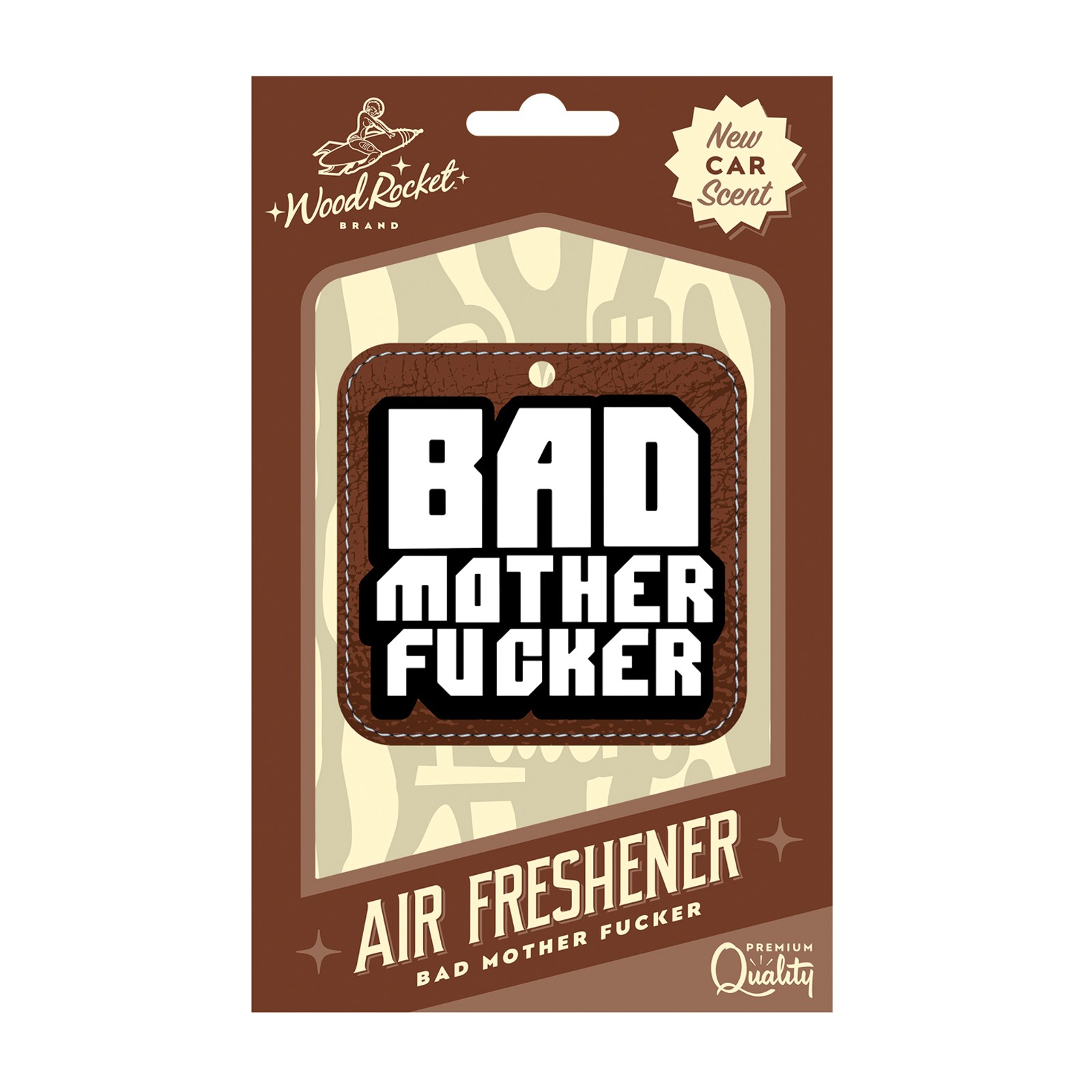 Wood Rocket Bad Mother Fucker Air Freshener New Car