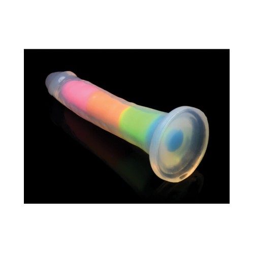 Curve Toys Lollicock 7 inch Glow In The Dark Dildo - Rainbow