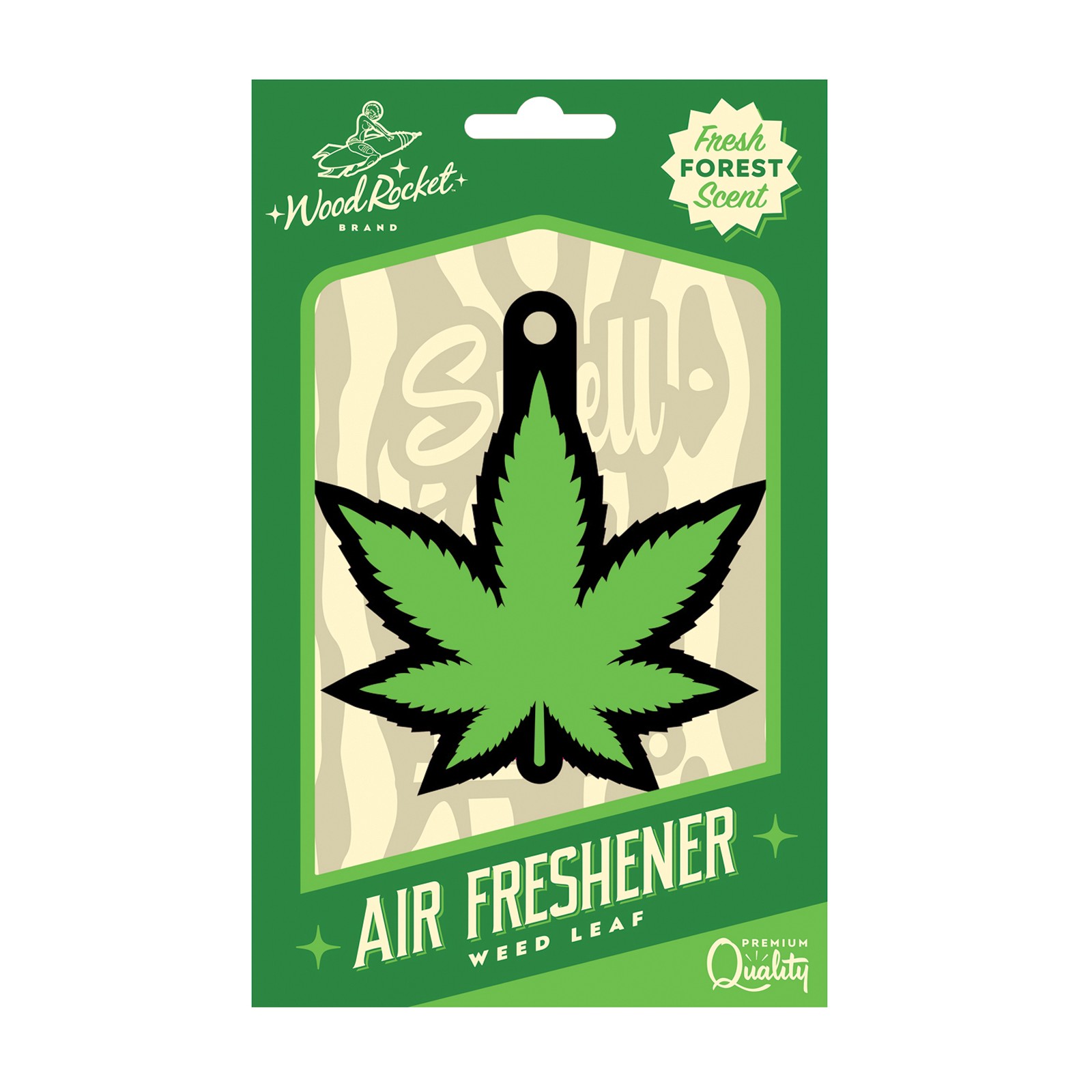 Wood Rocket Green Leaf Air Freshener Fresh Forest Scent