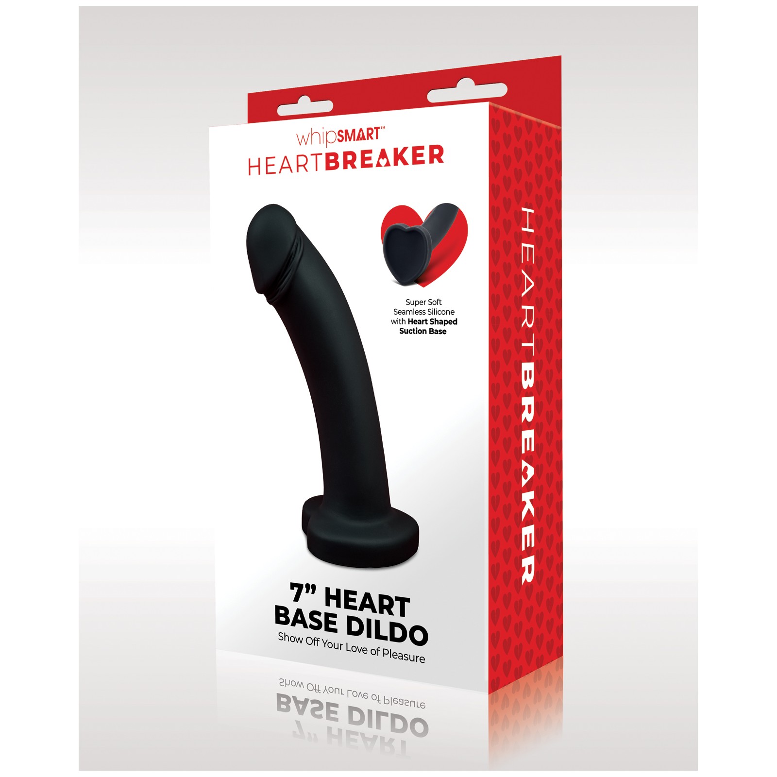 Dildo WhipSmart Heartbreaker de 7" Negro/Rojo