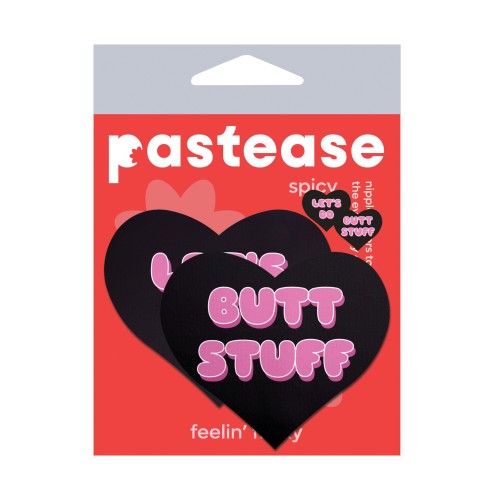 Pastease Premium Heart Let's Do Butt Stuff Black/Pink