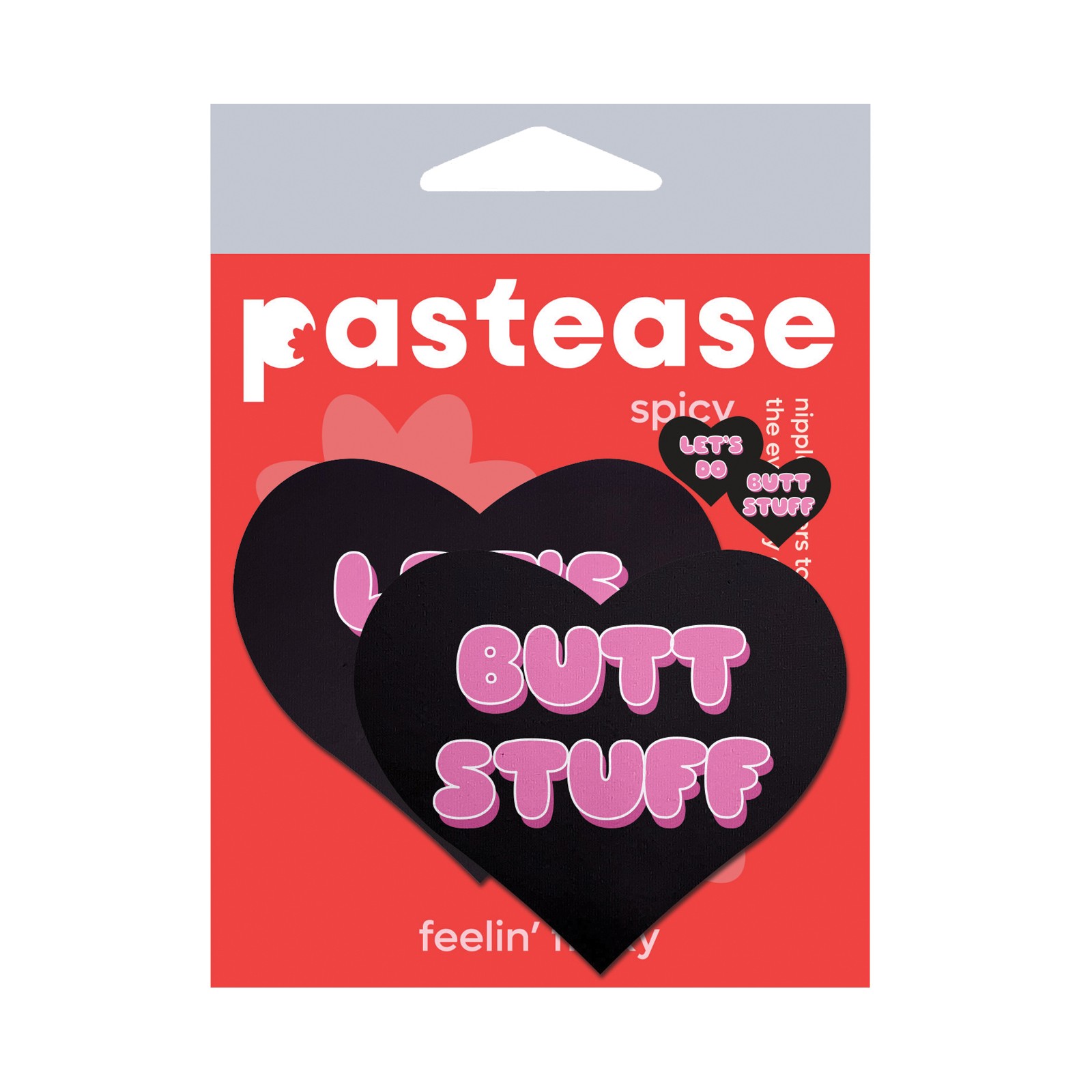 Pastease Premium Heart Let's Do Butt Stuff Black/Pink