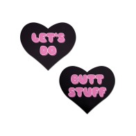 Pastease Premium Heart Let's Do Butt Stuff Black/Pink