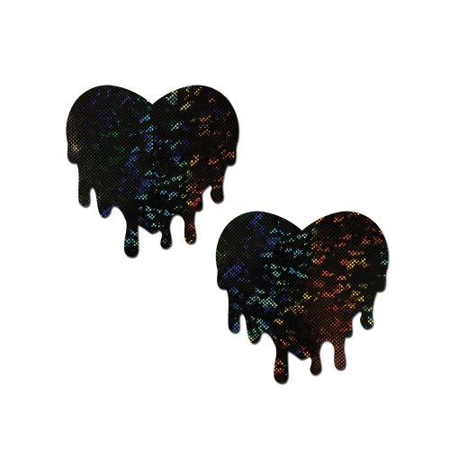 Pastease Melty Heart Nipple Pasties Black O/S