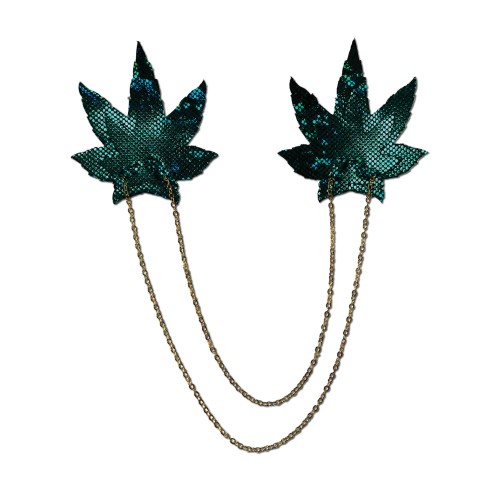 Chains Disco Weed Leaf Nipple Pasties for Bold Style