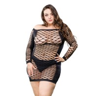 Vestido de Malla con Diamantes Beverly Hills Naughty Girl - Negro QN