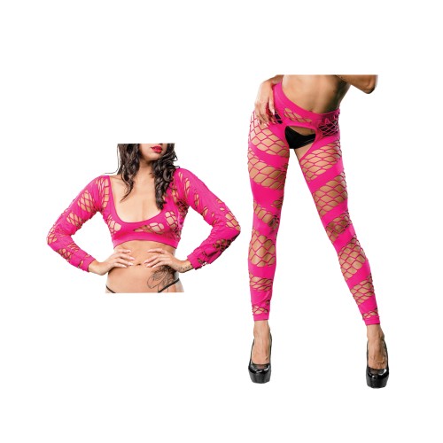 Beverly Hills Naughty Girl Crotchless Leggings Pink