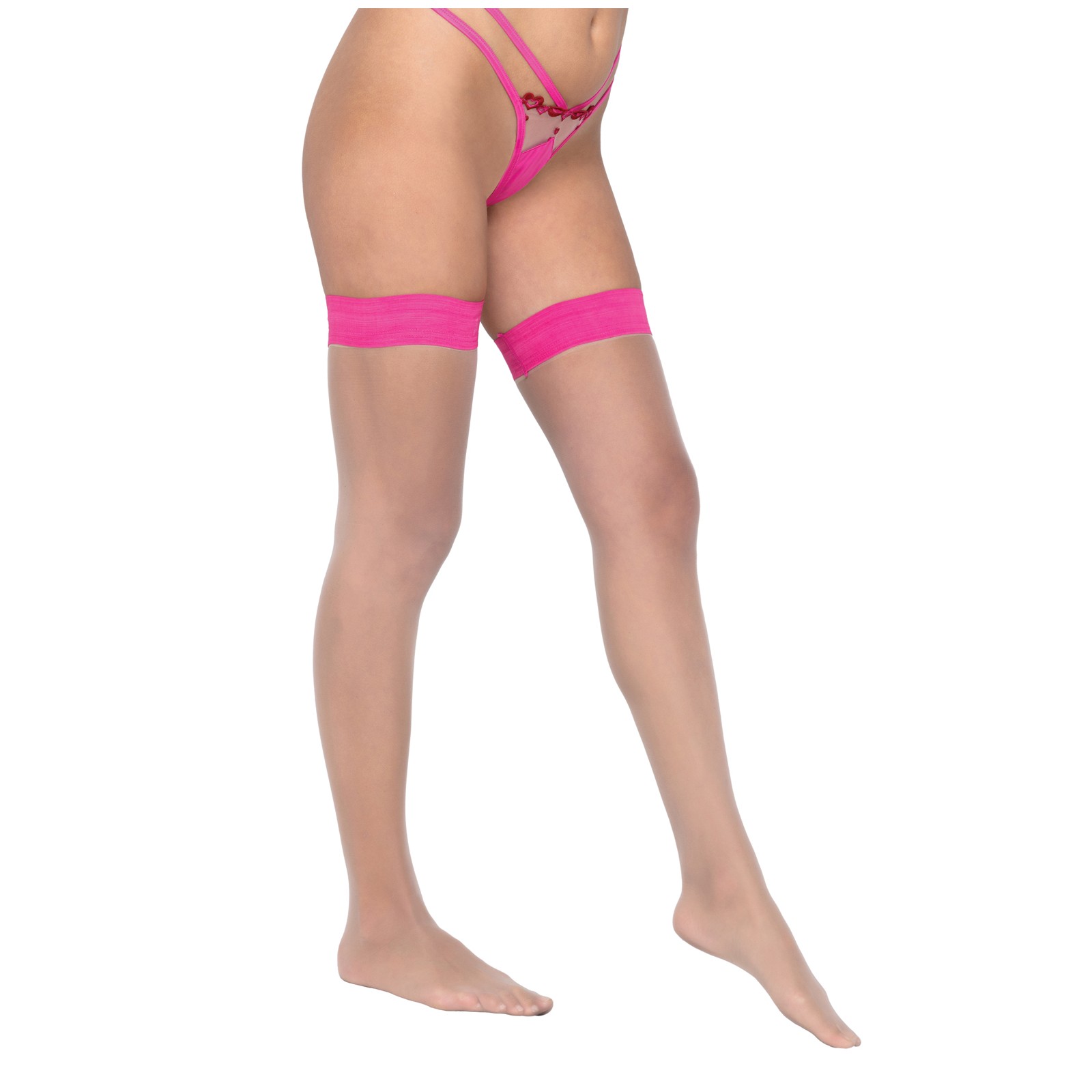 Stylish Pink Silicone Stay-Up Stockings