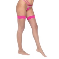 Stylish Pink Silicone Stay-Up Stockings