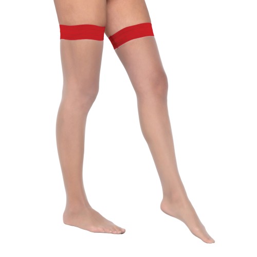 Colored Silicone Stay Up Stockings Red