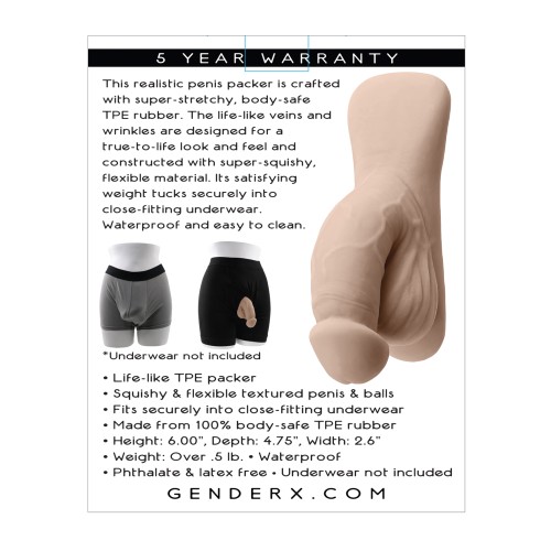 Gender X 4-Inch Packer for Comfort and Realism