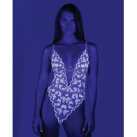 Body Bordado Brilla en la Oscuridad Lavanda/Blanco XL